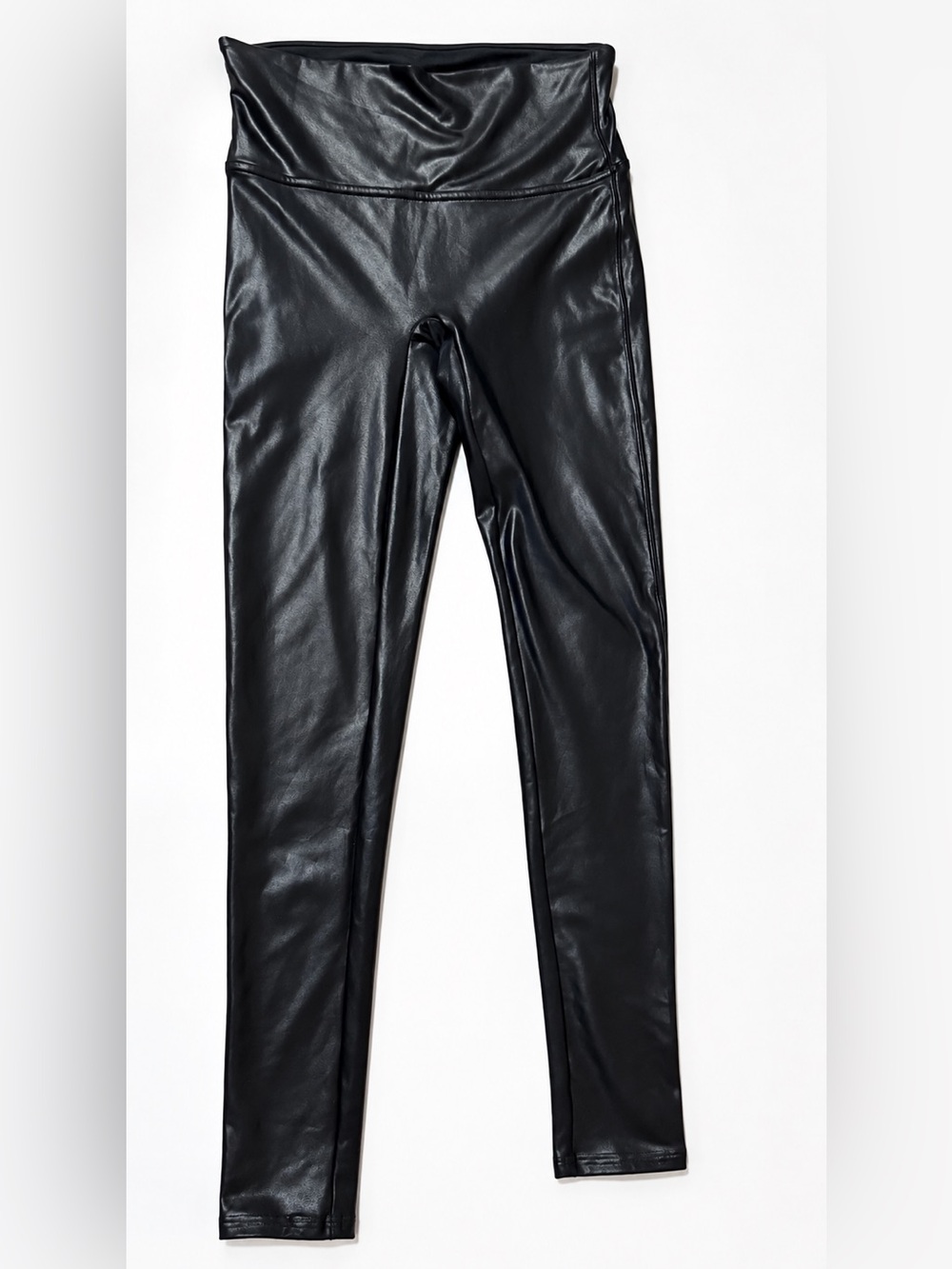 SPANX Black Faux Leather Leggings - Size M (Like new )